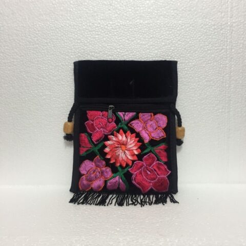 Bolso artesanal flores bordado a mano al mayoreo — Imagen 1